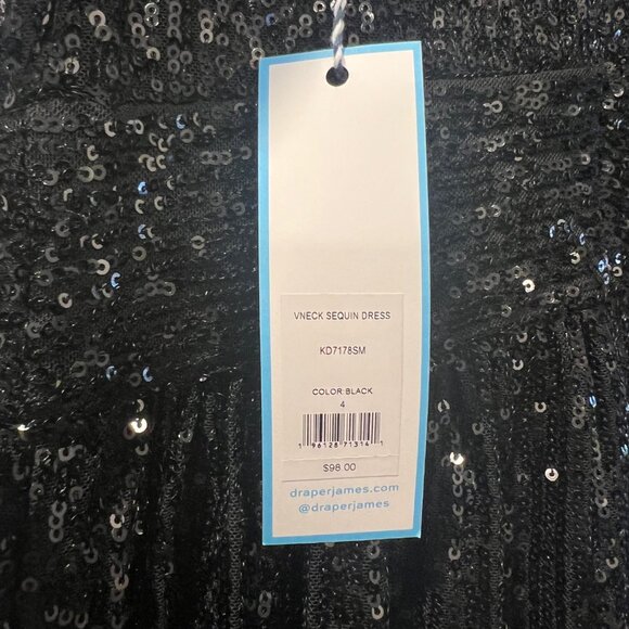 Women's Draper James V-Neck Black Sequin Dress - Picture 5 of 6
